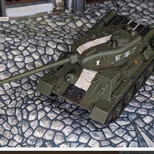 28mm World War 2-Resin Printed T-34/85 Medium Tank + OT-34/85 Flamethrower (USSR, WW2)
