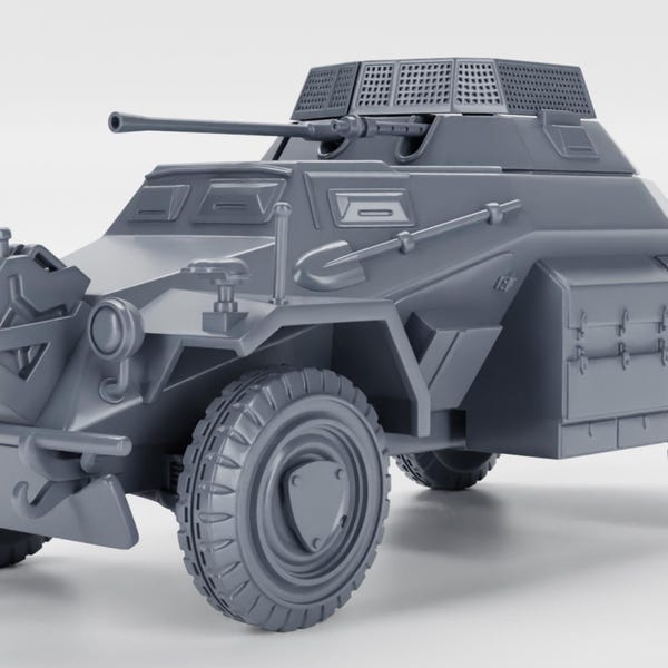 Vehículo blindado Sd.kfz.222 de 28 mm, Segunda Guerra Mundial, impreso en resina (Alemania, Segunda Guerra Mundial)