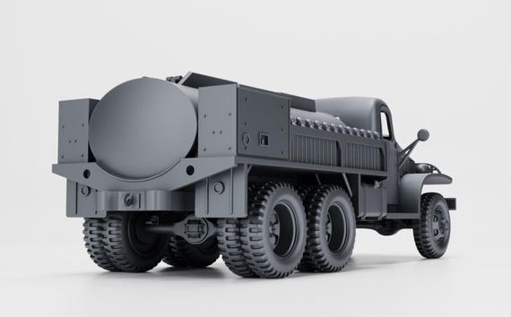 28mm World War 2- Resin Printed GMC CCKW 353D Fuel Truck (US, WW2