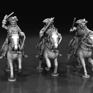 28mm Historical Gaming- Resin Printed Figures- 7 years war French Curasiers du Roi (Squad of 10)
