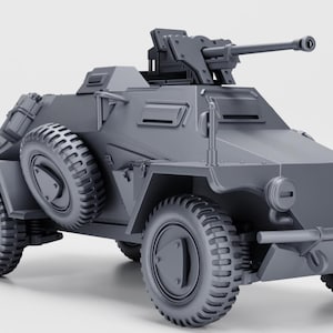 28mm World War 2- Resin Printed Armored car Sd.kfz.221 with Mauser 2.8cm sPzB 41 (Germany, WW2)
