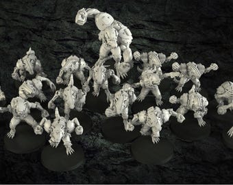 Miniaturas impresas en resina - Hombres Rata para Fantasy Football - 16 modelos