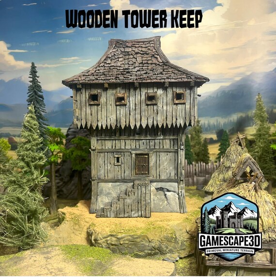 28mm PLA Printed Historical Dark Age Wooden Tower