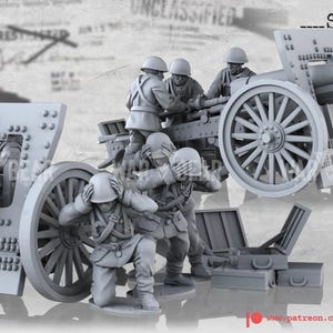 28 mm World War 2- Resin gedruckte WWII Polish Medium Artillerie ( 3er Pack)