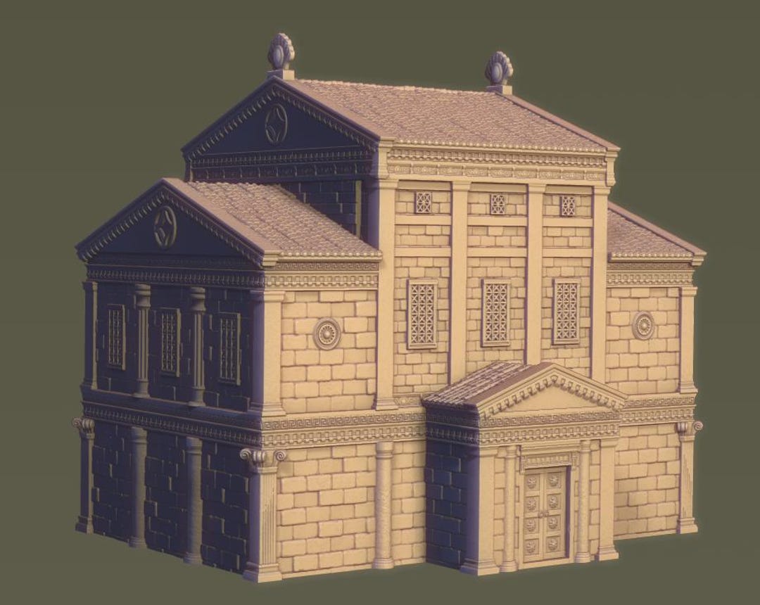 Pla Building PLA Printed Terrain Ancient Rome- City Hall Building-large Building - Etsy