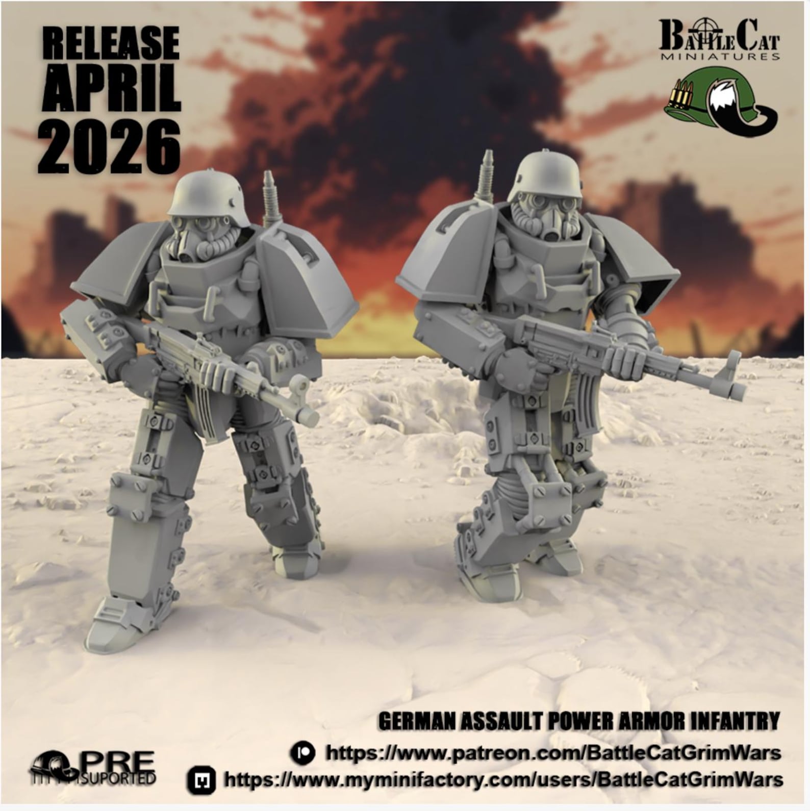 28mm World War 2- Resin Printed 1946 Carnage German Assault Power Armor ...