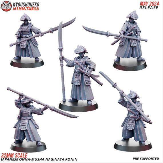 レジンプリントファンタジー - 日本の女武者薙刀浪人 - 15人隊 - Etsy 日本