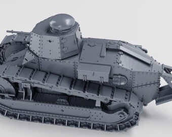 28mm World War 2- Resin Printed Light Tank Renault FT-17 (france