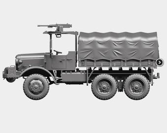 28mm World War 2- Resin Printed- Mack NO Cargo Truck (7.5-ton, 6x6
