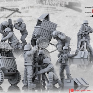 28mm World War 2- Resin Printed WWII German Heavy Mortar teams (3 Pack)