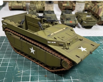 Búfalo de agua LVT-4 de 28 mm, Segunda Guerra Mundial, impreso en resina (anfibio, EE. UU., Segunda Guerra Mundial)