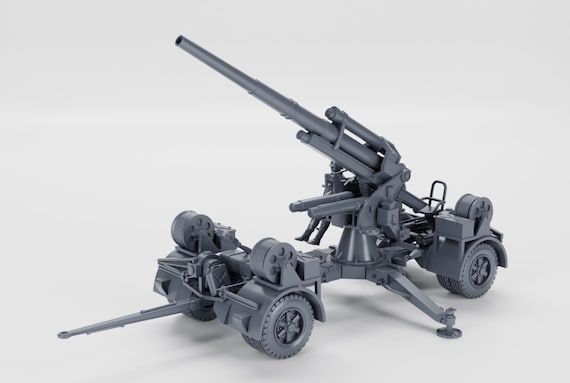 28mm World War 2- Resin Printed Anti-aircraft Gun 88mm Flak 18 + 2