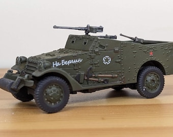 Vehículo de reconocimiento M3A1 de 28 mm, Segunda Guerra Mundial, con impresión en resina, color blanco (EE. UU., Segunda Guerra Mundial)