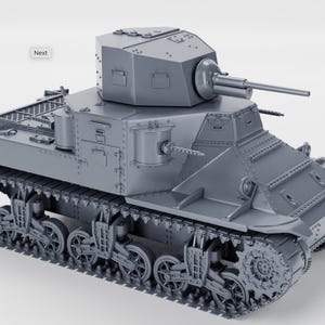 28mm World War 2 Resin Printed M2A1 Medium tank (US, WW2)