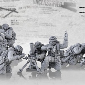 28mm World War 2- Resin Printed WWII US army in the Pacific Medium Mortar teams (3 Pack)