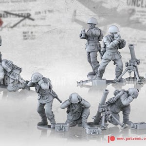 28mm World War 2- Resin Printed WWII Polish Medium Mortar teams (3 Pack)