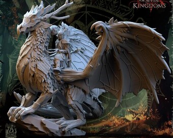 Resin Fantasy Models - Dragón del Bosque de los Elfos Evergreen - Escala Heroica de 28 mm