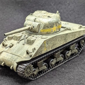 28 mm World War 2-Harz Gedruckt M4A2 Sherman 75 mm Medium Tank (USA, WW2+Korea Krieg)