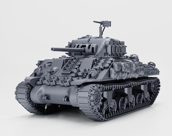 28mm World War 2-Resin Printed American M4-A3 Sherman Tank