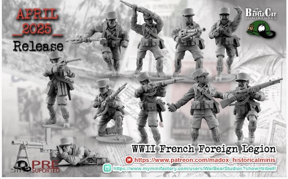 28 mm 第二次世界大戦 - 樹脂プリント 第二次世界大戦フランス外人部隊
