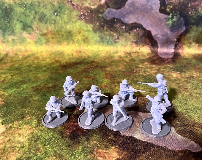 Featured listing image: 28mm World War 2-Resin Printed American 8 man Rifle Squad