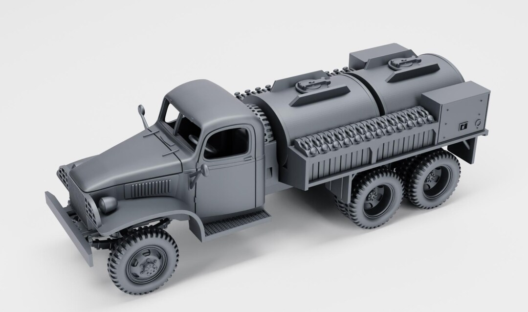 28mm World War 2- Resin Printed GMC CCKW 353D Fuel Truck (US, WW2
