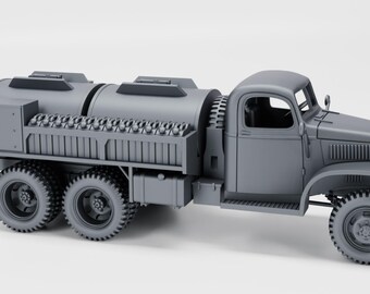 28mm World War 2- Resin Printed GMC CCKW 353D Fuel Truck (US, WW2
