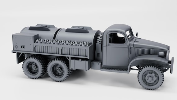 28mm World War 2- Resin Printed GMC CCKW 353D Fuel Truck (US, WW2