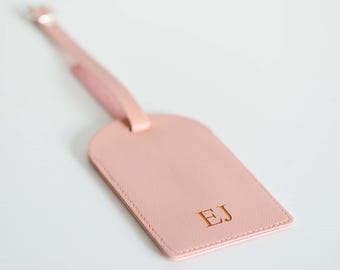 Personalised Leather Luggage Tag: Custom Engraved Travel Bag Tag