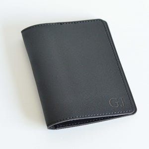 Personalised Leather Passport Holder,  Custom Engraved Travel Wallet, Travel Document Organiser & Gift for Travellers, Black Passport Cover