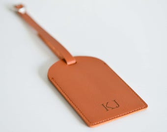 Personalised PU Leather Luggage Tag: Custom Engraved Travel Bag Tag