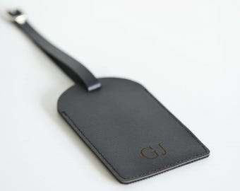 Personalised Luggage Tag: Custom Engraved PU Leather Travel Bag Tag