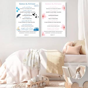Surah Al- Fatiha, Islamic Surah, Islamic Wall Art, Room Decor, Home Decor, Study Room Decor, Quranic Surah, Boy And Girl