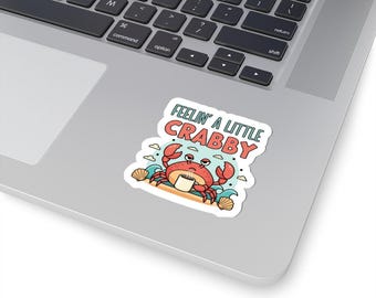 Feel Crabby Kiss-Cut Stickers: Coastal Decor, Laptop Decals