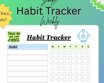 Ausdruckbarer Habit Tracker: Ziele setzen, Selbstfürsorge (Digital PDF)