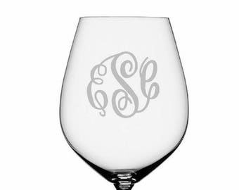 Monogrammed Wine Glass