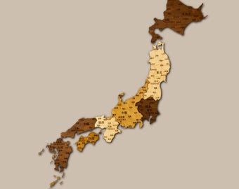 3D Wooden Japan Map: Detailed Japanese States Wall Art - Etsy
