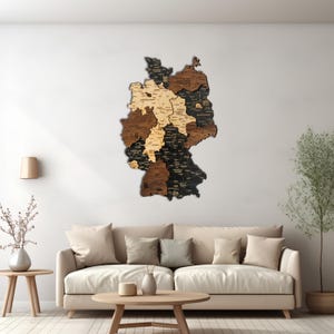 Germany 3D Wooden Map, Wood Map Travel Wall Décor, 5th Anniversary Gift for Couples, World Traveler Gift, Office & Home Map