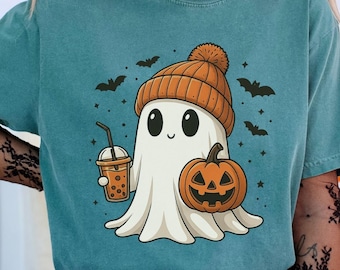 Comfort Colors® Halloween Ghost Shirt, Cute Ghost Shirt, Womens Halloween Shirt, Cute Fall Shirt, Spooky Season Shirt, Gift For Halloween