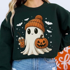 Halloween Ghost Sweatshirt, Cute Ghost, Womens Halloween, Cute Fall Sweatshirt, Spooky Season Sweatshirt, Gift For Halloween
