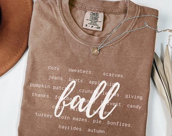 Comfort Colors® herfstshirt, gezellig herfstshirt, herfstshirt dames, herfstshirt, shirt pompoenpatch, shirt herfstwoorden, shirt herfstwoorden, shirt Thanksgiving