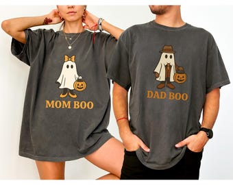 Comfort Colors® Matching Mom and Dad Boo Shirts, Halloween Couple Ghost Shirts, Family Ghost Costume Tee, Spooky Season Shirt, Cute Boo Tee