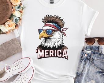 Camiseta de águila americana, camiseta de águila americana con salmonete, águila americana, bandera americana, camiseta del 4 de julio, camiseta del Día de la Independencia, camiseta para el 4 de julio