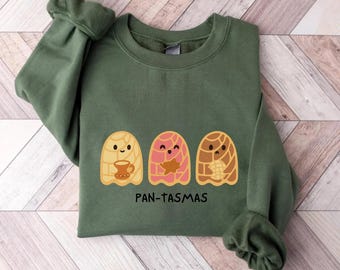 Funny Pantasmas Ghost Pan Dulce Sweatshirt, Cute Ghost Conchas Tees, Latina Shirt, Mexican Halloween T-Shirt, Halloween Gift For Woman