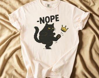 Comfort Colors® No Kings in America Black Cat Tee No Kings-shirt grappig politiek meme-shirt patriottisch T-shirt Lady Liberty-T-shirt Social Justice-T-shirt