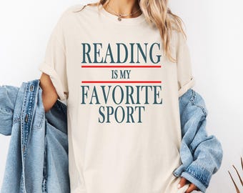 Comfort Colors® Vintage reading is my favorite sport Tee, Bookish Tee, Book Reader Gift, Teacher Gift,Bookworm Tee, Librarian Tee, Booklover