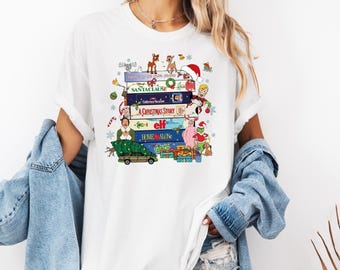 Koszula świąteczna Comfort Colors® z lat 90., koszula retro na święta, sweter vintage z motywem filmowym z lat 90., przytulny prezent zimowy dla niej