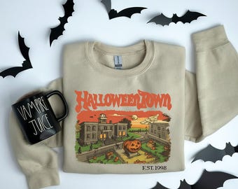 Bluza Halloweentown Est 1998, Uniwersytet Halloweentown, Bluza Retro Halloweentown, Bluza jesienna, Bluza Halloween