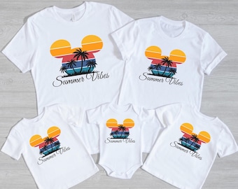 Mickey Head Summer Shirt, Disney Summer Vacation Shirt, Disney World Shirt, Disney Family Matching Shirt, Disneyland Shirt, Summer Beach Tee