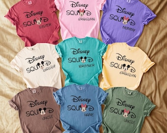 Comfort Colors® Disney Family Shirts Disneyworld Shirts Familie Benutzerdefinierte Disney-Charaktere Familie Sunglass-T-Shirt Personalisiertes Disney-Familien-T-Shirt